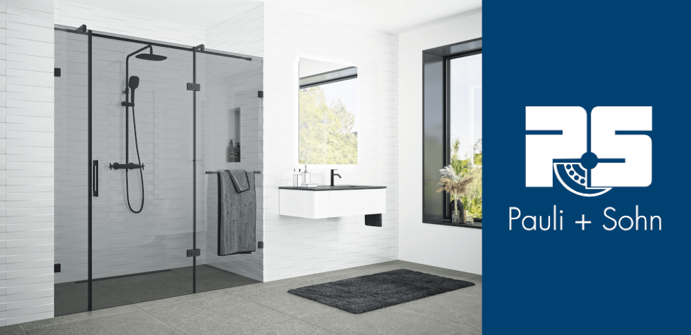Shower door hinges from Pauli + Sohn - elegance meets function